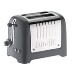 Dualit 2 Slice Lite Toaster | 1.1kW Toasts 60 Slices an Hour | Polished with High Gloss Grey Trim | Bagel & Defrost Settings | 36 mm Wide Slots | 26204