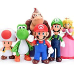 BSNOW 6pcs/Set Super Mario Figures Children’s Toy - Mario & Luigi Figurines �