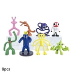 8 st/set Rainbow Friends figurer set Heminredning Barn Halloween Jul Födelsedagstårta Topper Prydnader Gåvor