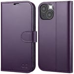 OCASE for iPhone 14 Case, Premium PU Leather iPhone 14 5G Wallet Case Flip Phone Cover with[RFID Blocking][Card Holder][TPU Inner Shell] for the 6.1 Inch 2022 5G, Dark Purple