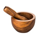 Premier Housewares 1104629 Socorro Mortar and Pestle - 10 x 16 x 16 cm, Acacia Wood , Brown