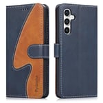 Fyriswho Coque pour Samsung Galaxy S23 FE 5G,Housse PU Leather Flip Portefeuille Case avec Cartes Fonction Stand Étui pour Samsung Galaxy S23 FE 5G - Bleu & Marron