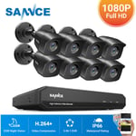 Sannce - kit Caméra de surveillance filaire 8CH tvi dvr enregistreur + 8 caméra hd 1080P Extérieur vision nocture 20m – Sans disque dur