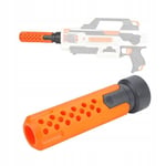 Long, orange silencer for NERF Modulus