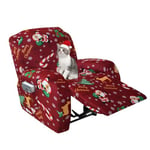 Jaotto Housse de Fauteuil Relax Noël 1 Place Housse de Fauteuil Extensible Relax Inclinable Xmas Couverture de Chaise Canapé Relax avec Poche Protecteur pour Fauteuil Inclinable,Noël Voleur