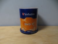 100 Genuine Verbatim 43549 Blank DVD-R 16x 4.7GB DVD Non Printable Discs Taiwan