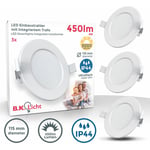 B.k.licht - lot de 3 spots encastrables spéciales salle de bain IP44, protégés contre les projections d'eau, ultra plat, Ø115mm, modules led 6W,