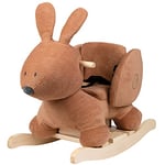 Nattou Animal à Bascule en Coton et Polyester (Tissu Éponge), Lapin Bonnie, 63 x 33 x 45 cm, Susie et Bonnie, Marron