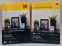 2 X Kodak Photo Paper A6 Gloss Paper Inkjet Home Printing 4x6  240gsm 50 Sheets