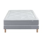 Ensemble Matelas Douces Nuits Riviera 744 ressorts ensachés + 6 cm Viscoélastique + Sommier Base Morpho 80x190