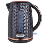 NEW Fabulous Textured Kettle 1.7L Back & Copper with Water Level Kitchenware