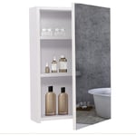 Keepbuying - Armoire Miroir de Salle de Bain,Armoire Murale avec Miroir - 3 Étagères - 60x40x12cm - Blanc