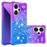 IMEIKONST Glitter Case for Redmi Note 13 Pro Plus 5G, Liquid Sparkle Gradient Quicksand Transparent Sequin for Women Girls Clear TPU Bumper Shockproof Cover for Redmi Note 13 Pro+ 5G. Purple Blue YB