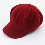 ZYM Kids Newsboy Cap Woolen Octagonal Hat Autumn Winter Casual Fashion Hat Children Sun Cap-Red