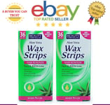 72 X Aloe Vera Wax Strips Bikini Line Face Lip Safe Easy Women Mens Hair Removal