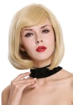 Perruque pour Femme Carré Court Longbob Raie Blond Platine Moment Fort Méché