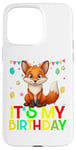 Coque pour iPhone 15 Pro Max It's my birthday a fox stamping party for girls