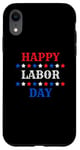 Coque pour iPhone XR Étoiles rouges blanches et bleues pour la fête du travail