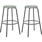 Lot de 2 Tabourets de Bar avec Repose-Pieds Chaise d'Ilot de Cuisine en Velours Vert Menthe Morton