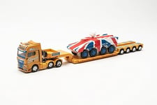 herpa Maquette Camion Man TGX GX 6x2 Semi-remorque surbaissée avec GTK Boxer Angleterre Spedition Steinle (Bayern/Lauingen), échelle 1/87, Model Allemand, pièce de Collection, Figurine Plastique