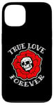 Coque pour iPhone 13 Retro Vintage True Love Forever Skull and Flower Memento Mori