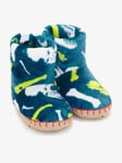 Hatley Girls Fuzzy Fleece Dino Fossils Slipper Boots, Green, Size Age: 1-2 Older