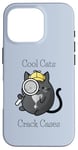 iPhone 16 Pro Cool Cats Crack Cases - Cat Detective - Fun Cat Cozy Mystery Case