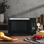 34L Black Microwave Oven 1000W: Convenction&Grill 2400W New Touch Control