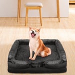 Panier pour Chien Orthopédique,Lit pour Animaux,Rembourrage Moelleux,Housse Amovible Lavable,106x80x20 cm,Noir