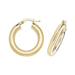 James Moore TH ER1004-15 9k Yellow Gold Hoop Earrings 15 mm Jewellery