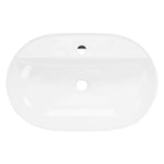 Oval diskho utan bräddavlopp 60x40x12 cm vit keramik ML-Design