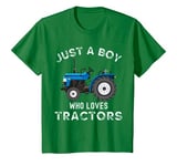 Youth Kids Just A Boy Who Loves Tractors Farming Boys Farmer T-Shirt