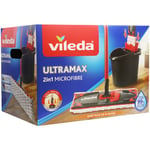 Vileda Ultramax Mop and Bucket Set 2 in 1 Microfibre Hard Floors Laminate Wood