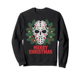 Merry Christmas Horror Fan Slasher 80s-Themed Sweatshirt