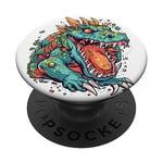 Heather Red Dragon art - Razor-Sharp Teeth & Claws PopSockets Swappable PopGrip