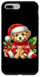 Coque pour iPhone 7 Plus/8 Plus Chiot mignon en bonnet de noel avec biscuit au pain d'épice