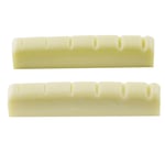 Musiclily Pro 2Pcs Ivory Slotted 44mm Nuts Flat For 6 String Les Paul LP Guitar