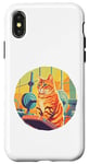 iPhone X/XS Cute Fit Orange Cat Sitting on Gym Lifting Bench Case