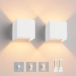 Klighten 2 Pack Applique Mural avec Ampoule LED G9 Remplaçable Lampe Murale Interieur/Exterieur Blanc Chaud 3000K Angle de Faisceau Réglable Appliques Murales pour Salon Chambre (Blanc)