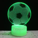 Fotboll 3D nattlampa LED optisk illusion nattlampa barn nattlampa för sovrum sängbord leksak och present till pojkar flickor 16 färger byter med