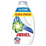 Ariel Lessive Liquide, 70 Lavages, Alpine, Élimine Les Taches Incrustées, Même Après 7 Jours, Impeccable Même En Cycle Court Et À Froid, Fabriqué En France