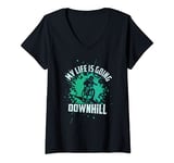 Womens Downhill Biking I Mountain Bike I Enduro I MTB I Cycling V-Neck T-Shirt