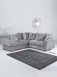 Very Home Kingston Left Hand Scatter Back Corner Chaise Sofa Bed With Footstool