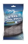 DUZZIT STEEL WOOL ROLLS 12PCS 5GM Cleaning Dishes Sauce Pans Plates