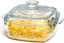 NUTRIUPS Square Casserole Dish with Lid Oven Safe Covered Glass Casserole Dish