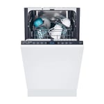 Candy CI0C7SB0FA Slimline Integrated Dishwasher, 10 Place Setting, Black Bezel, C Rated