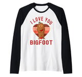 I Love You Bigfoot Funny And Cute Happy Valentines Day Heart Raglan Baseball Tee