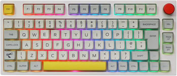 Theory Th80 Pro Iso(Uk) 75% Hot Swap Rgb 2,4 Ghz/Bluetooth 5.0/Clavier Mécanique Filaire, Clavier De Jeu Programmable Avec Touches Mda Pbt Pour Win/Mac/Ps4/Ps5/Xbox (Flamingo Switch)