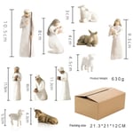 Willow Tree Nativity Figures Set Staty Handmålad Dekor Julgåva ~ Jesus 10 piece set