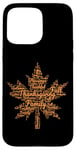 iPhone 15 Pro Max Thanksgiving Maple Leaf Word Cloud for Family Tradition Fall Case